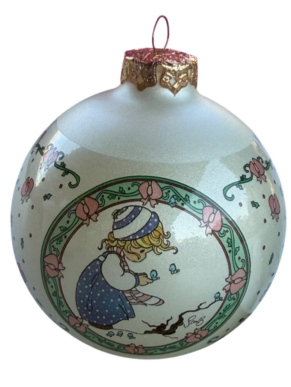 VINTAGE 1994 Precious Moments Glass Ball "Winter's Song" Theme Ornament (READ)